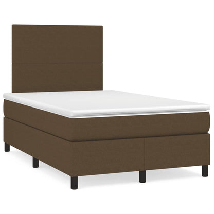 Giroletto a Molle con Materasso Marrone Scuro 120x190cm Tessuto | homemem39