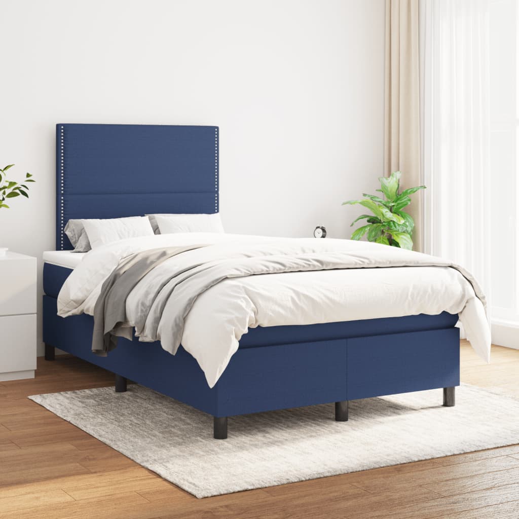Giroletto a Molle con Materasso Blu 120x190 cm in Tessuto | homemem39