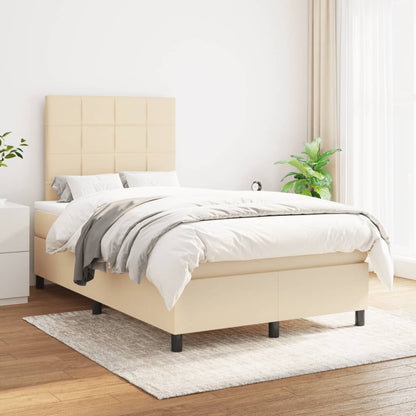 Giroletto a Molle con Materasso Crema 120x190 cm in Tessuto | homemem39