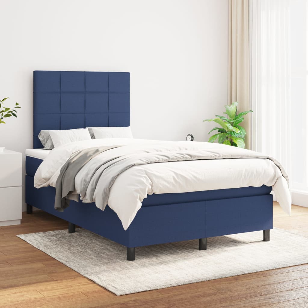 Giroletto a Molle con Materasso Blu 120x190 cm in Tessuto | homemem39
