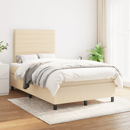 Giroletto a Molle con Materasso Crema 120x190 cm in Tessuto | homemem39