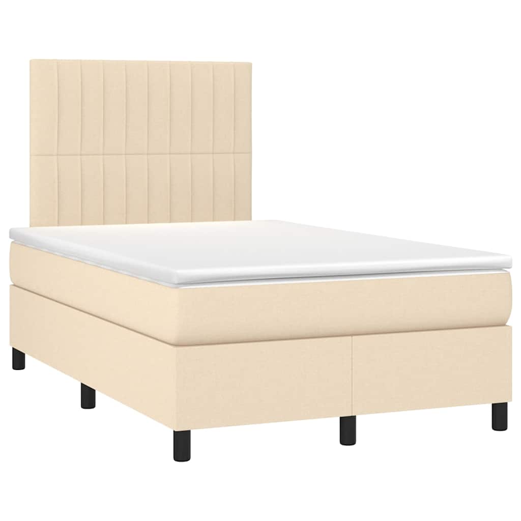 Giroletto a Molle con Materasso Crema 120x190 cm in Tessuto | homemem39