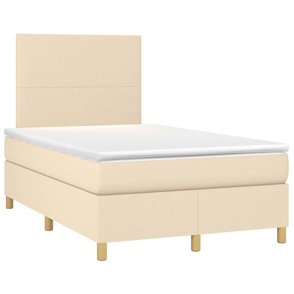 Giroletto a Molle con Materasso Crema 120x190 cm in Tessuto | homemem39