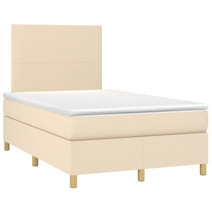 Giroletto a Molle con Materasso Crema 120x190 cm in Tessuto | homemem39
