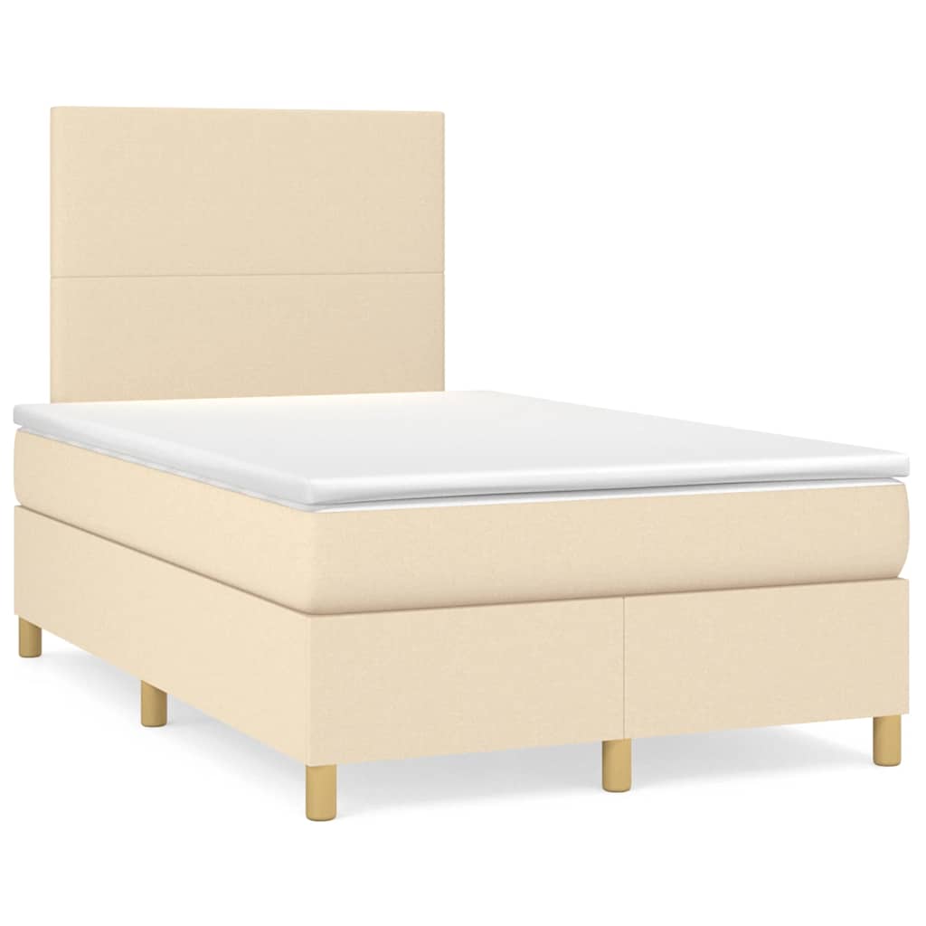 Giroletto a Molle con Materasso Crema 120x190 cm in Tessuto | homemem39