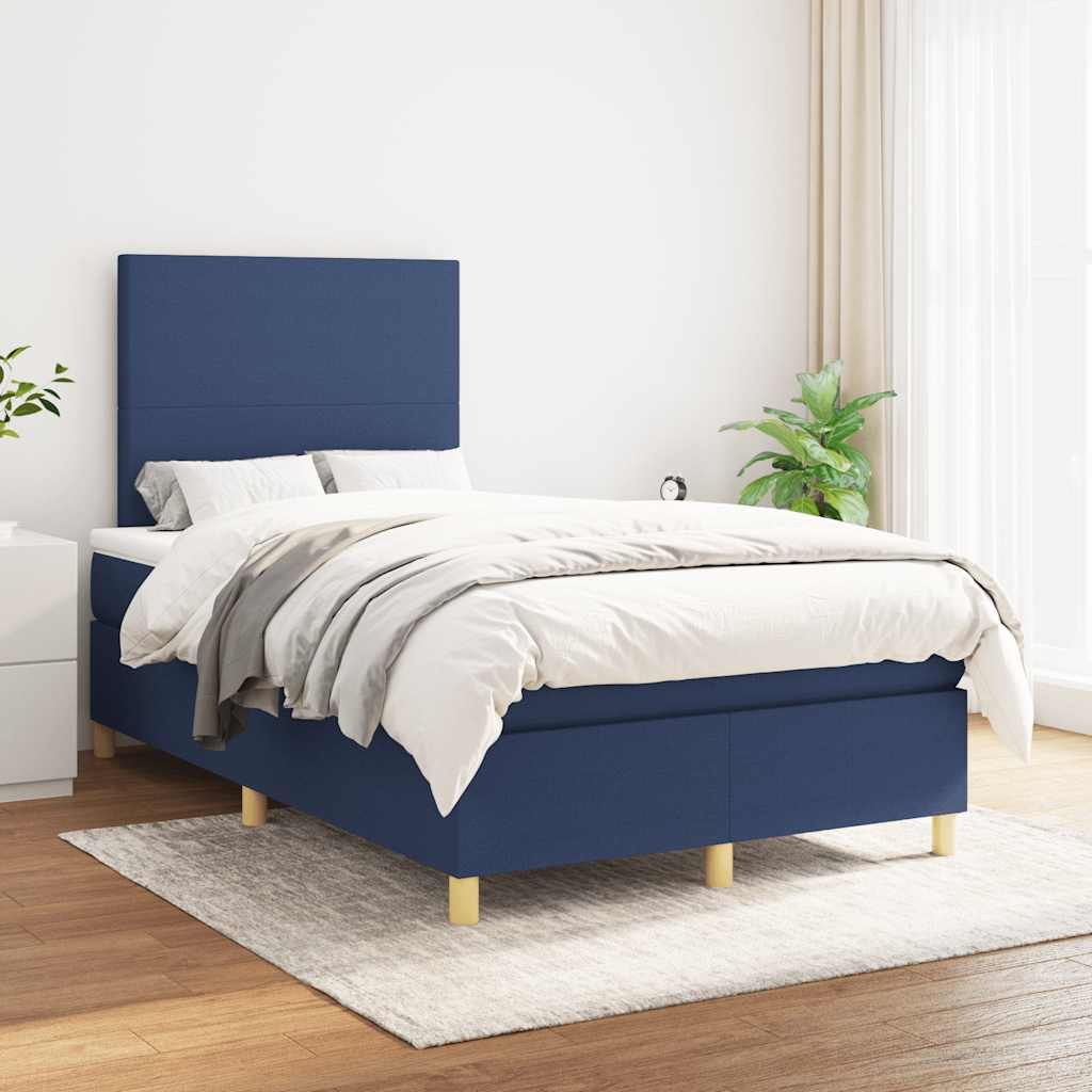 Giroletto a Molle con Materasso Blu 120x190 cm in Tessuto | homemem39