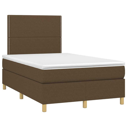 Giroletto a Molle con Materasso Marrone Scuro 120x190cm Tessuto | homemem39
