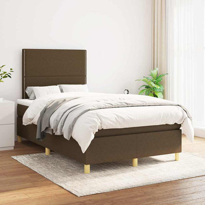 Giroletto a Molle con Materasso Marrone Scuro 120x190cm Tessuto | homemem39