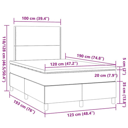 Giroletto a Molle con Materasso Blu 120x190 cm in Tessuto | homemem39