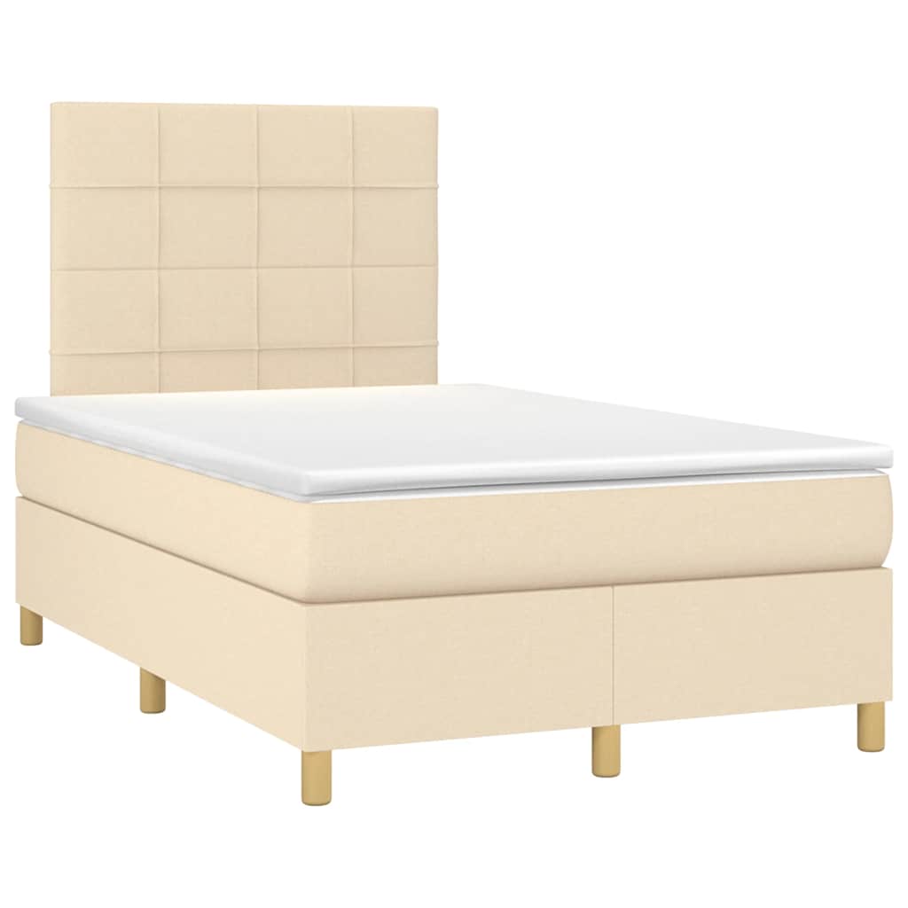 Giroletto a Molle con Materasso Crema 120x190 cm in Tessuto | homemem39