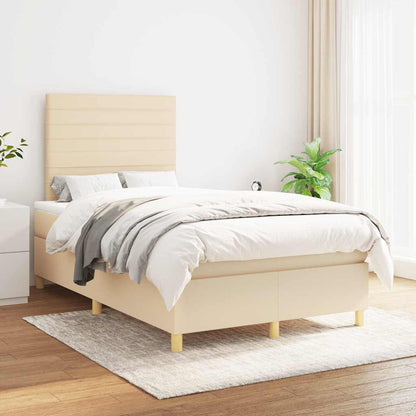 Giroletto a Molle con Materasso Crema 120x190 cm in Tessuto | homemem39