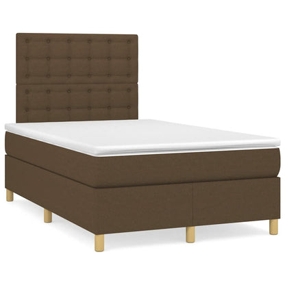 Giroletto a Molle con Materasso Marrone Scuro 120x190cm Tessuto | homemem39