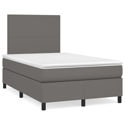 Giroletto a Molle con Materasso Grigio 120x190 cm in Similpelle | homemem39