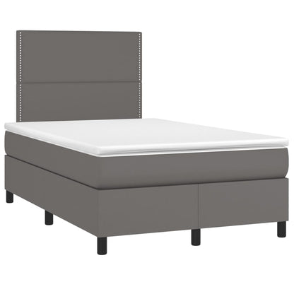 Giroletto a Molle con Materasso Grigio 120x190 cm in Similpelle | homemem39