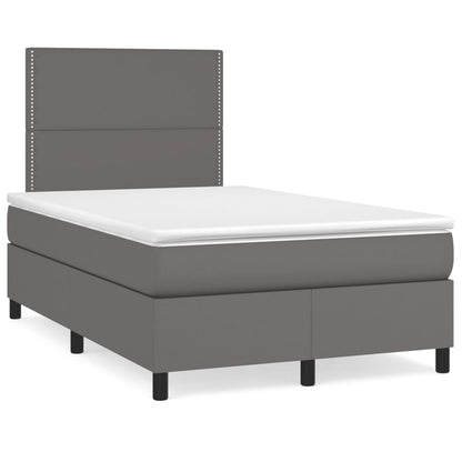 Giroletto a Molle con Materasso Grigio 120x190 cm in Similpelle | homemem39