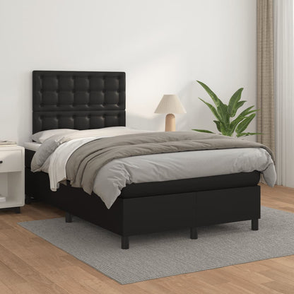 Giroletto a Molle con Materasso Nero 120x190 cm in Similpelle | homemem39