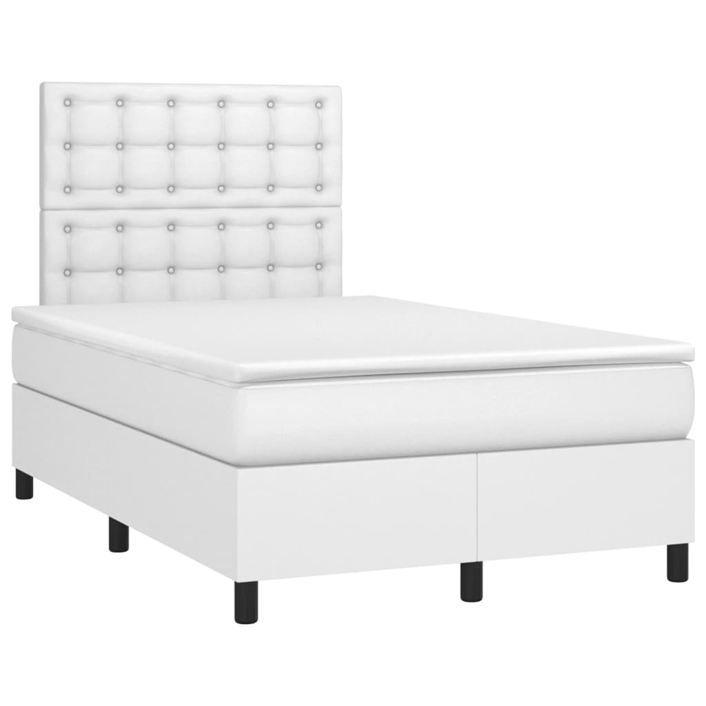 Giroletto a Molle con Materasso Bianco 120x190 cm in Similpelle | homemem39