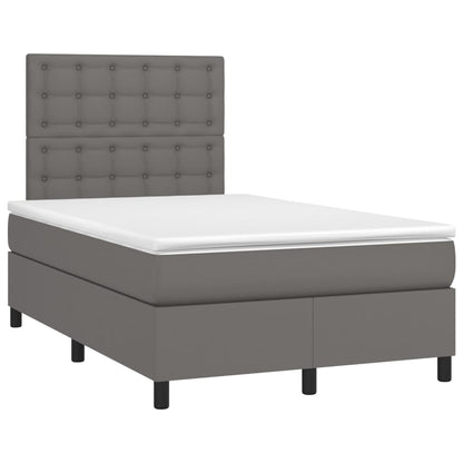 Giroletto a Molle con Materasso Grigio 120x190 cm in Similpelle | homemem39