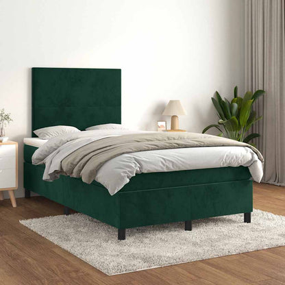 Giroletto a Molle con Materasso Verde Scuro 120x190 cm Velluto | homemem39
