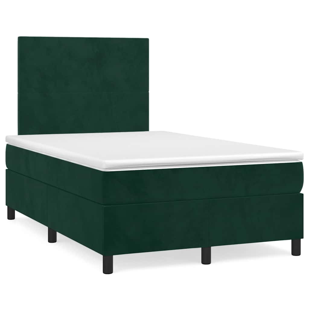 Giroletto a Molle con Materasso Verde Scuro 120x190 cm Velluto | homemem39