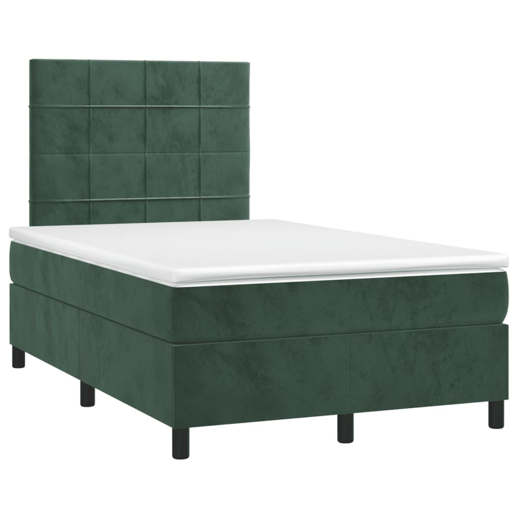 Giroletto a Molle con Materasso Verde Scuro 120x190 cm Velluto | homemem39