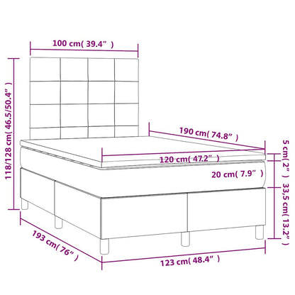 Giroletto a Molle con Materasso Blu Scuro 120x190 cm in Velluto | homemem39