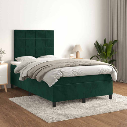 Giroletto a Molle con Materasso Verde Scuro 120x190 cm Velluto | homemem39