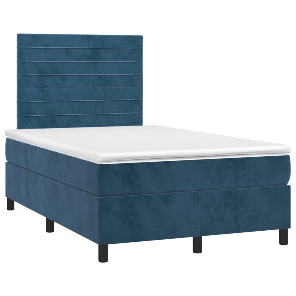 Giroletto a Molle con Materasso Blu Scuro 120x190 cm in Velluto | homemem39