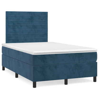Giroletto a Molle con Materasso Blu Scuro 120x190 cm in Velluto | homemem39