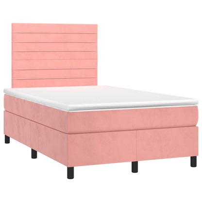 Giroletto a Molle con Materasso Rosa 120x190 cm in Velluto | homemem39