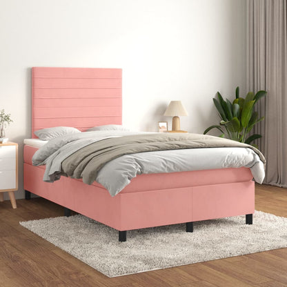 Giroletto a Molle con Materasso Rosa 120x190 cm in Velluto | homemem39