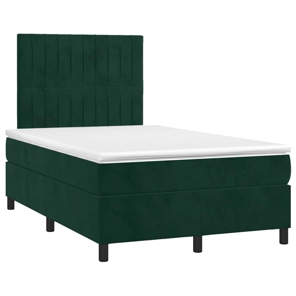 Giroletto a Molle con Materasso Verde Scuro 120x190 cm Velluto | homemem39