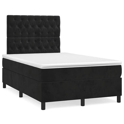 Giroletto a Molle con Materasso Nero 120x190 cm in Velluto | homemem39