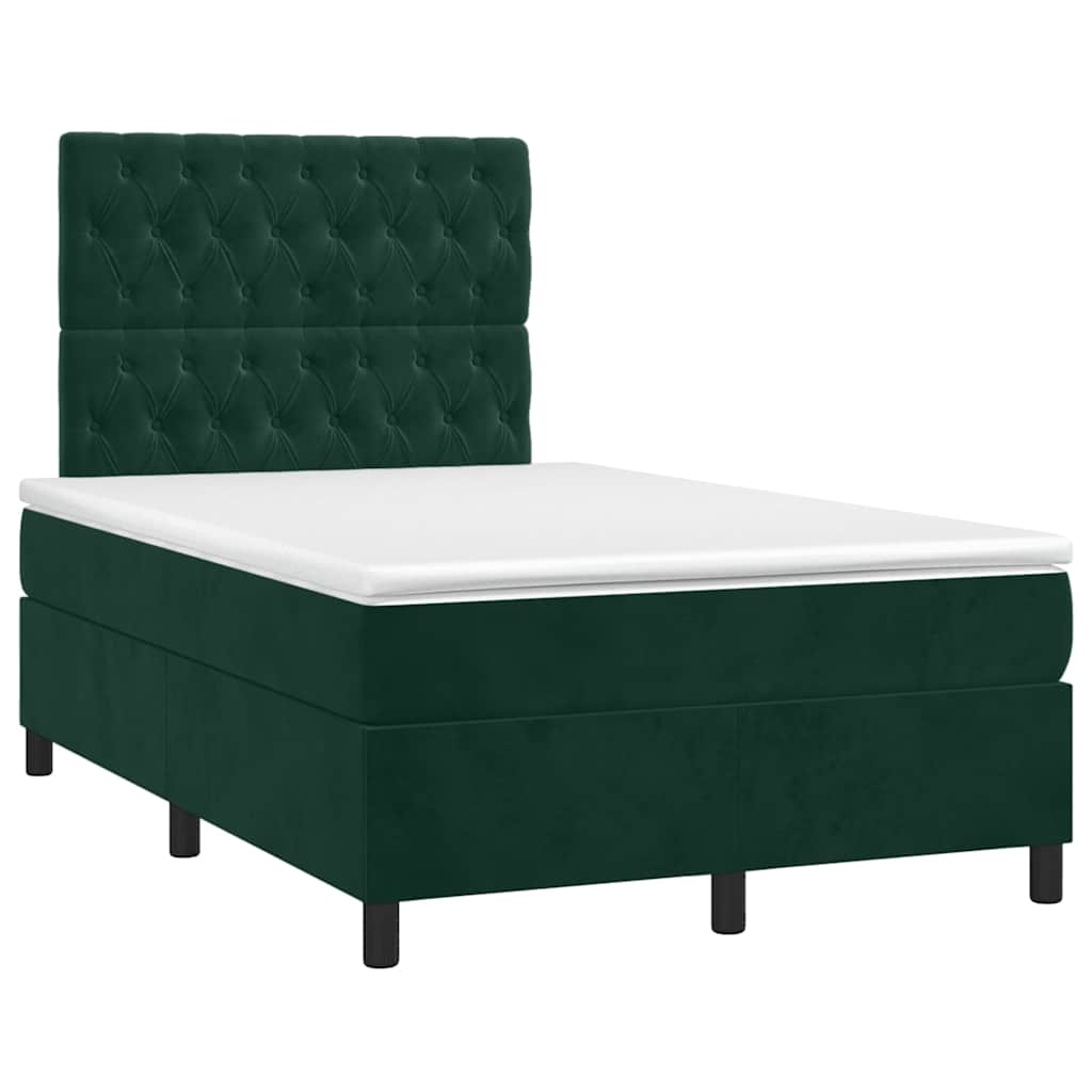 Giroletto a Molle con Materasso Verde Scuro 120x190 cm Velluto | homemem39
