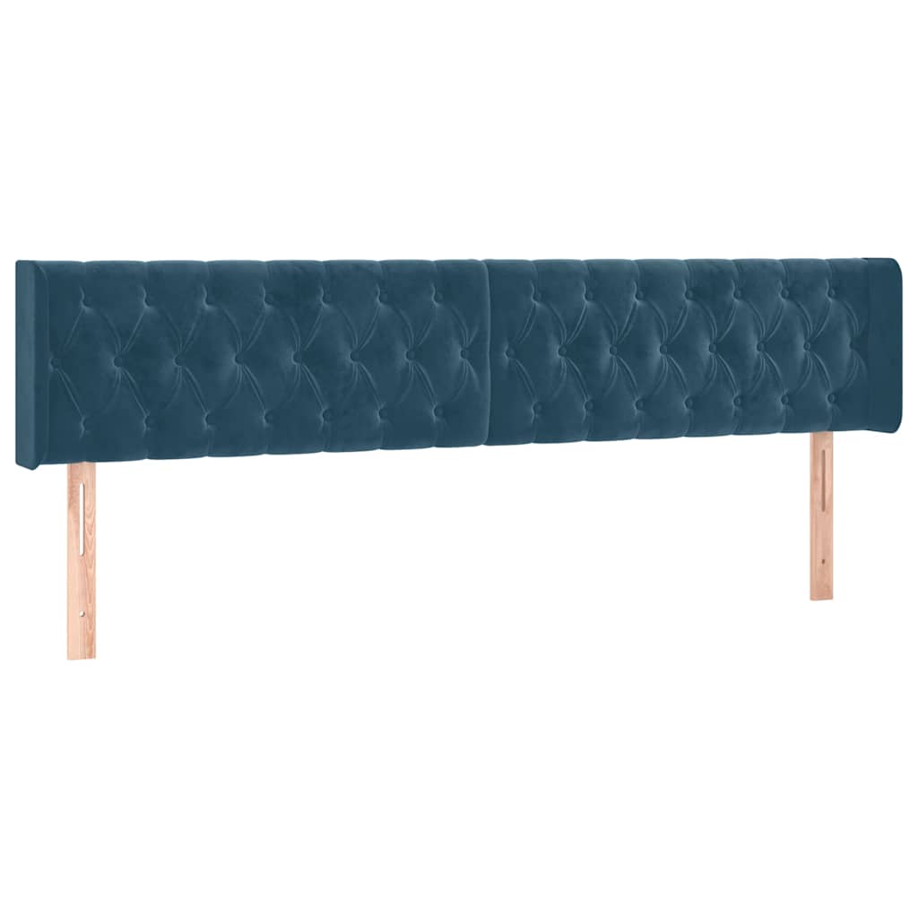 Giroletto a Molle con Materasso Blu Scuro 120x190 cm in Velluto | homemem39
