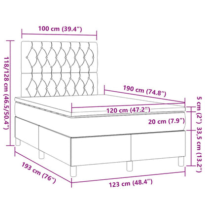 Giroletto a Molle con Materasso Blu Scuro 120x190 cm in Velluto | homemem39