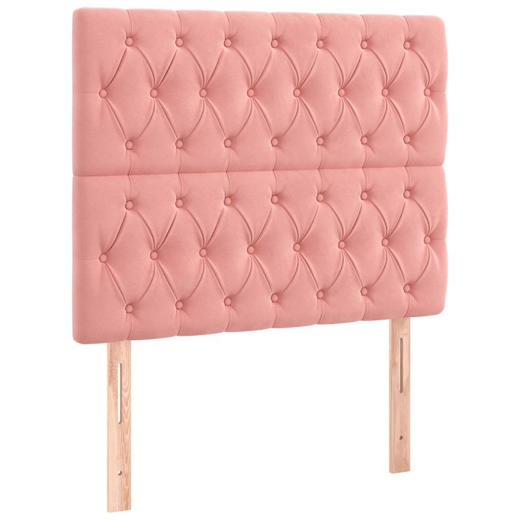 Giroletto a Molle con Materasso Rosa 120x190 cm in Velluto