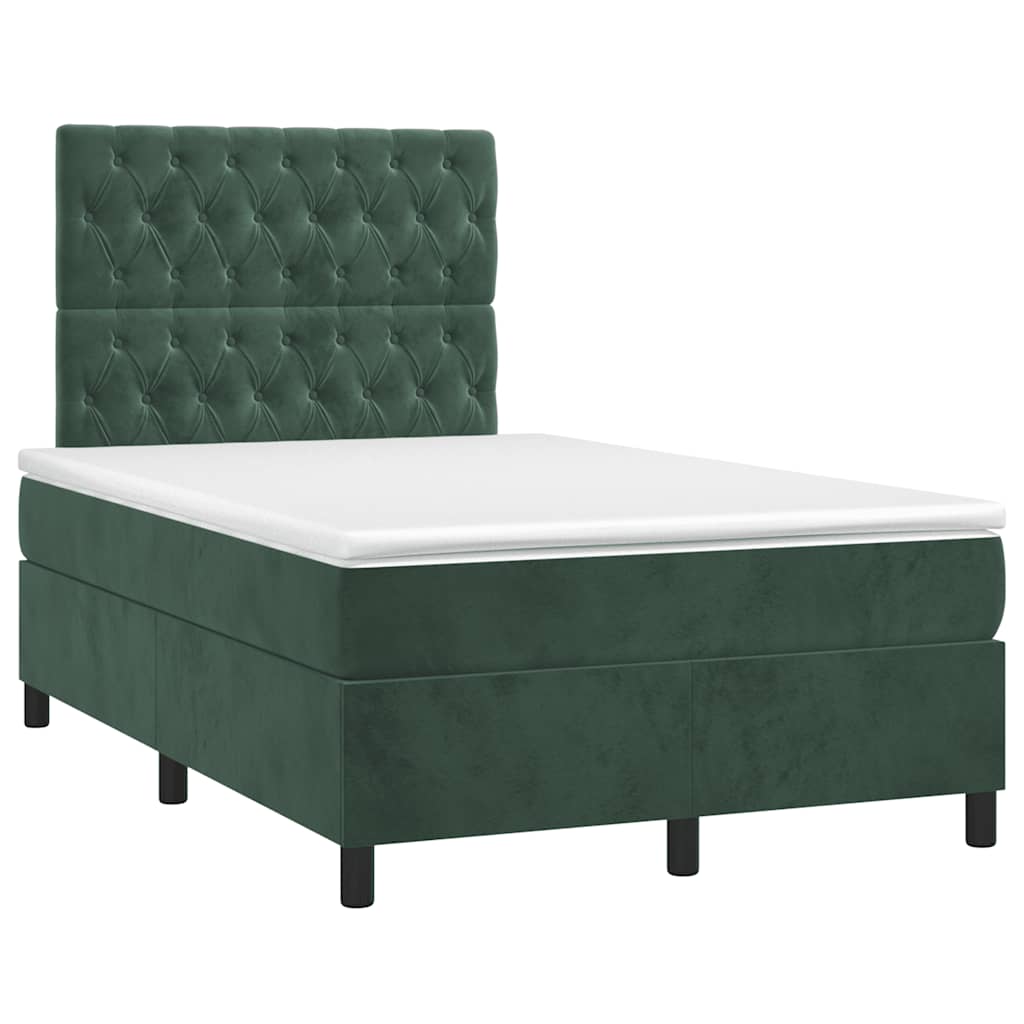 Giroletto a Molle con Materasso Verde Scuro 120x190 cm Velluto | homemem39