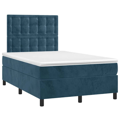 Giroletto a Molle con Materasso Blu Scuro 120x190 cm in Velluto | homemem39