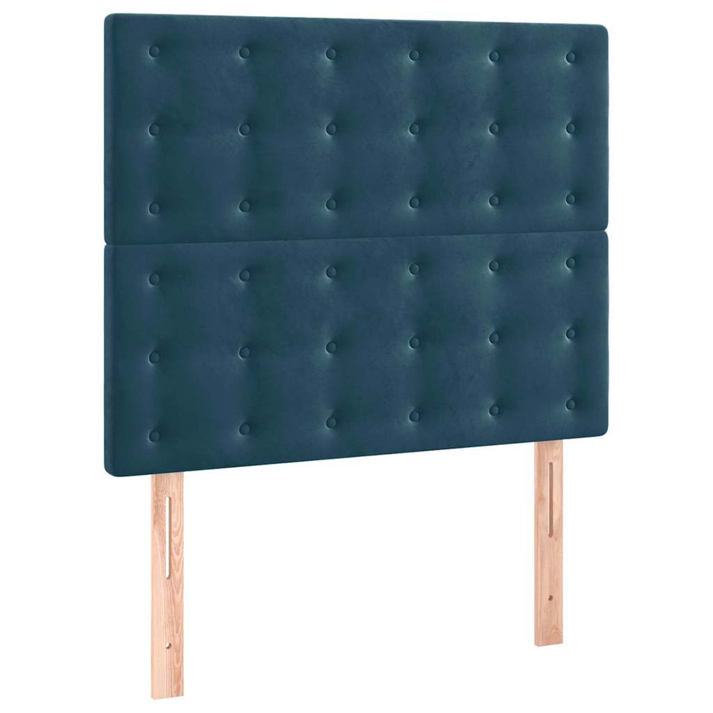 Giroletto a Molle con Materasso Blu Scuro 120x190 cm in Velluto