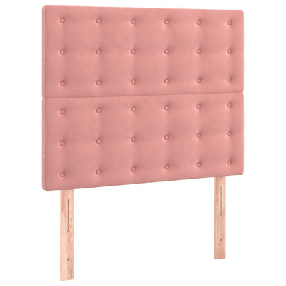 Giroletto a Molle con Materasso Rosa 120x190 cm in Velluto