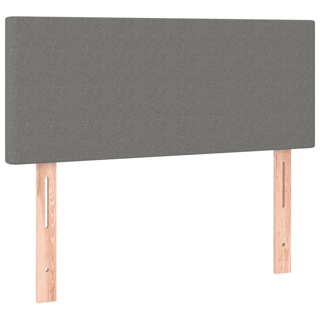 Letto a Molle Materasso e LED Grigio Scuro 120x190cm in Tessuto