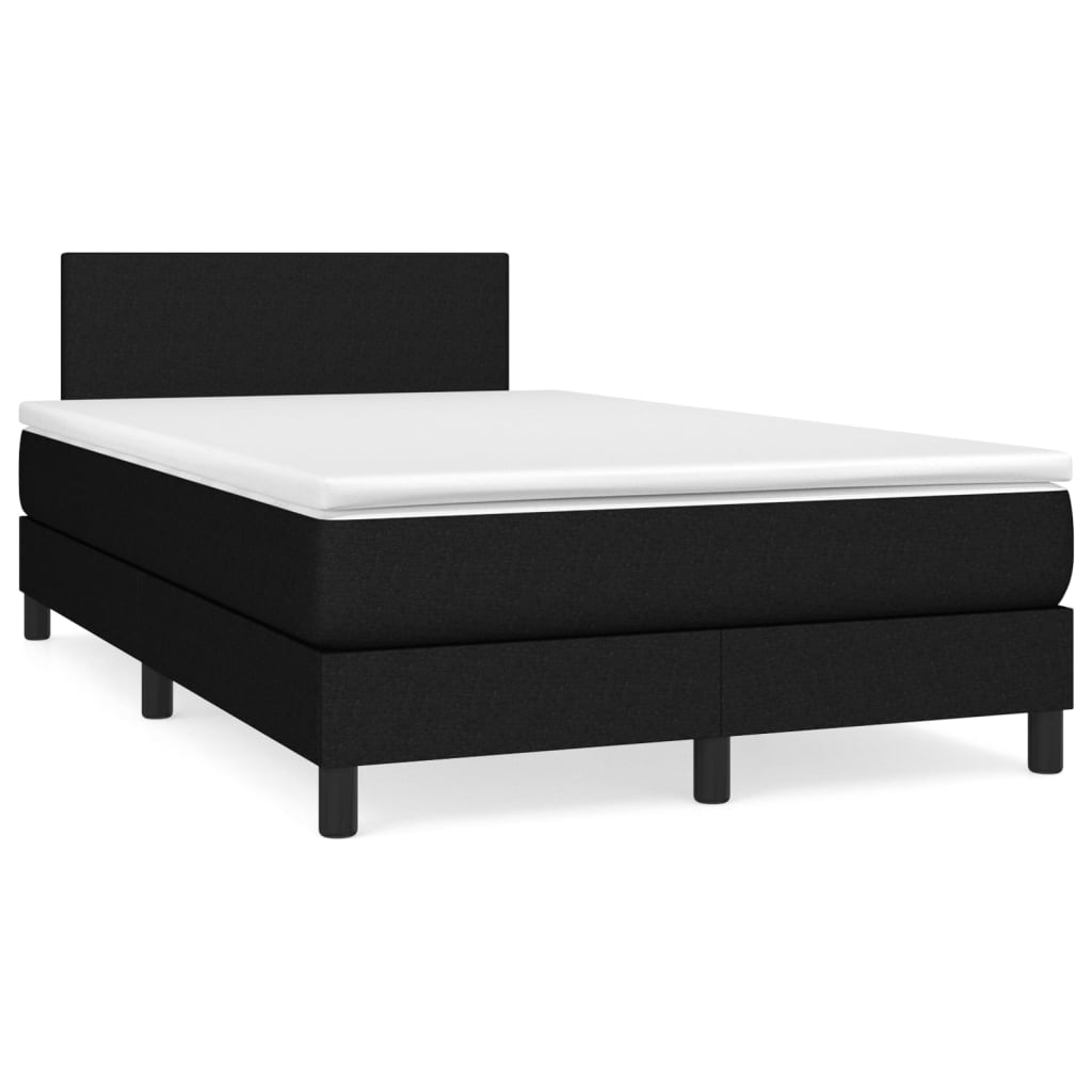 Letto a Molle con Materasso e LED Nero 120x190 cm in Tessuto - homemem39
