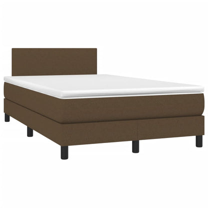 Letto a Molle Materasso e LED MarroneScuro 120x190cm in Tessuto | homemem39