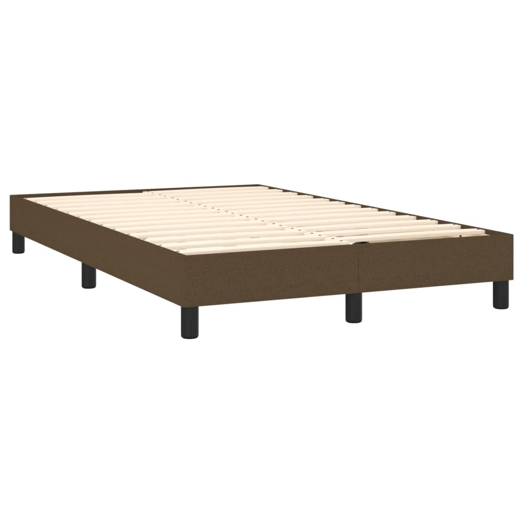 Letto a Molle Materasso e LED MarroneScuro 120x190cm in Tessuto | homemem39