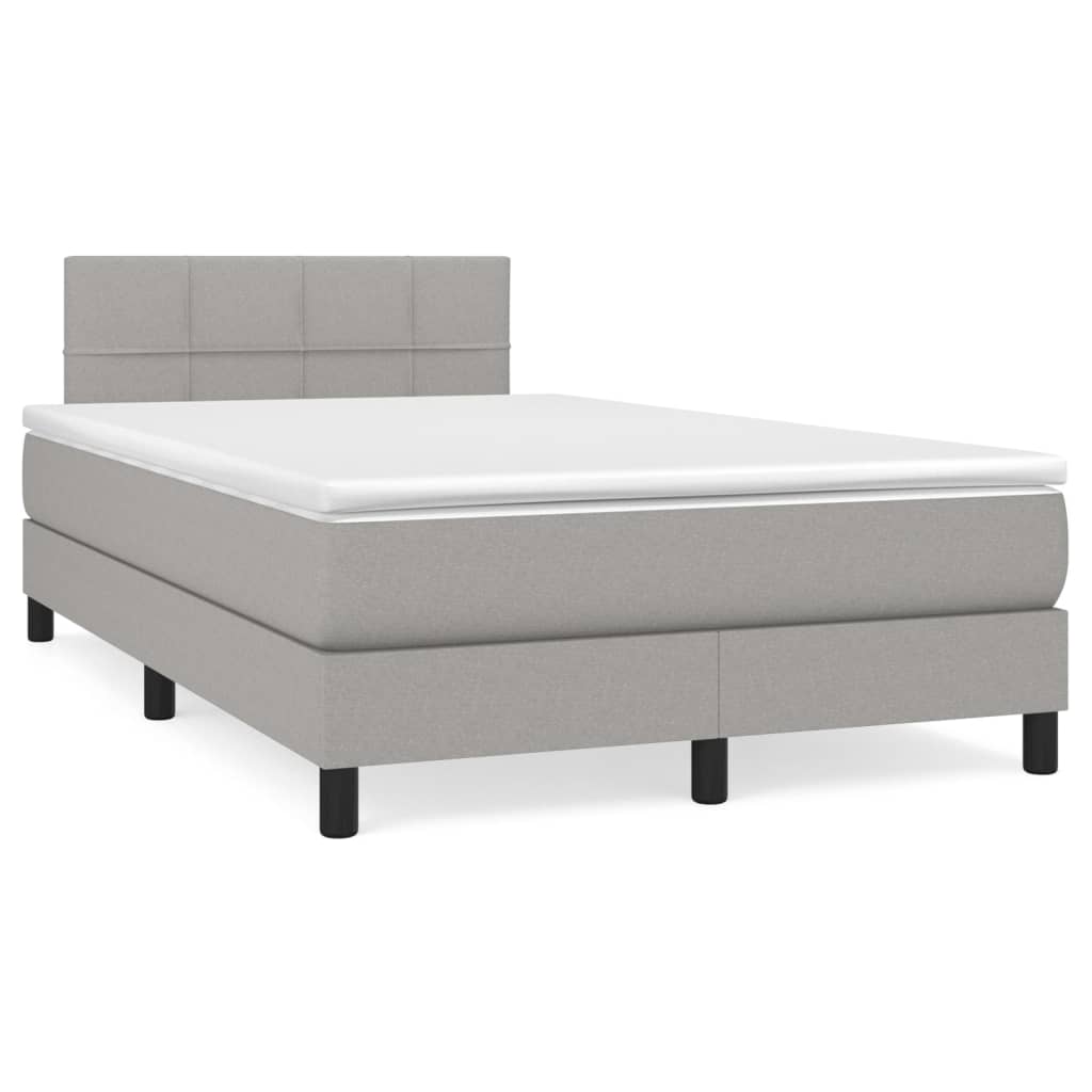 Letto a Molle Materasso e LED Grigio Chiaro 120x190 cm Tessuto - homemem39