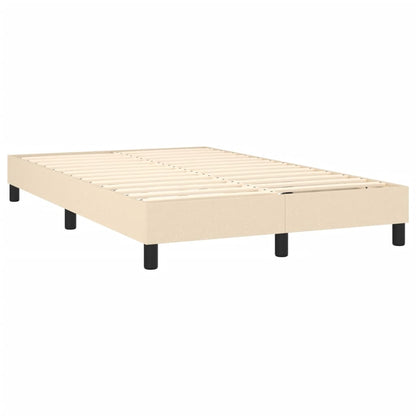 Letto a Molle con Materasso e LED Crema 120x190 cm in Tessuto - homemem39