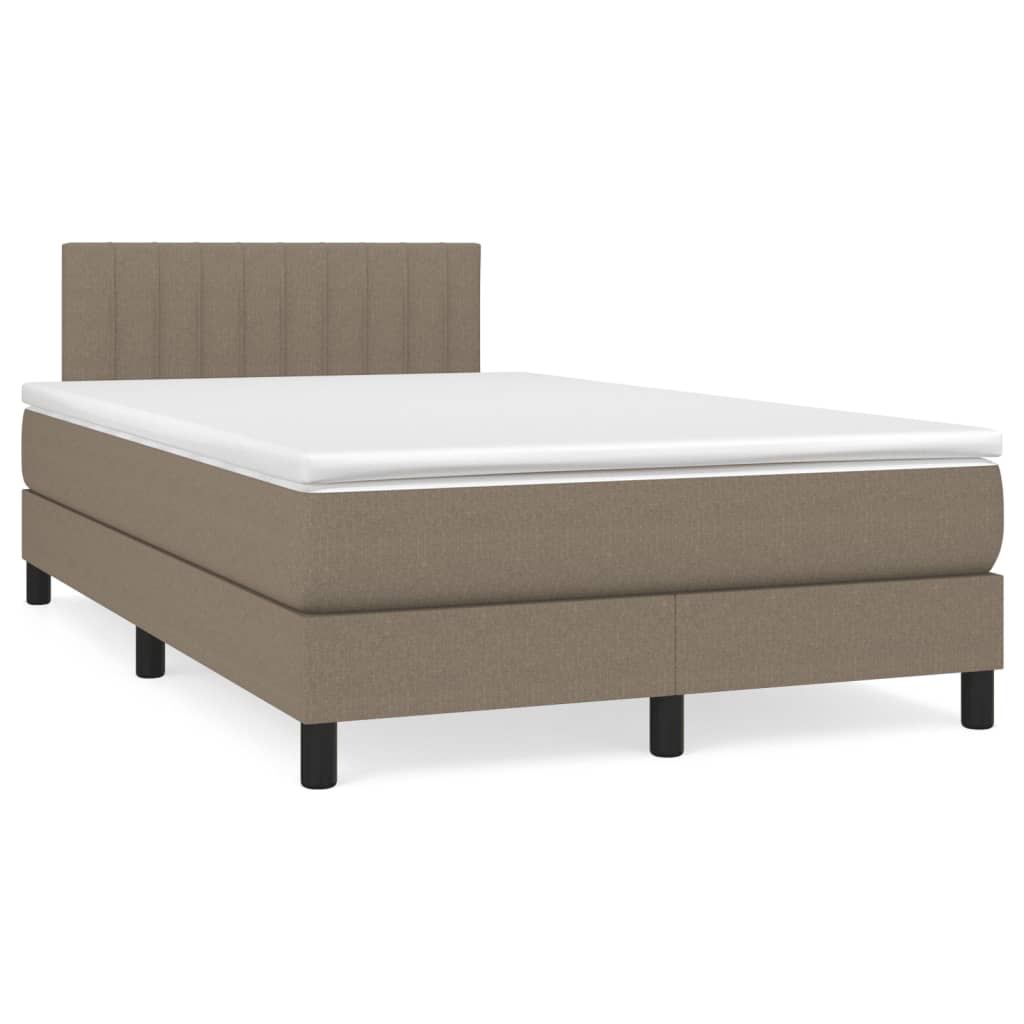 Letto a Molle con Materasso e LED Tortora 120x190 cm in Tessuto - homemem39