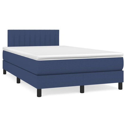 Letto a Molle con Materasso e LED Blu 120x190 cm in Tessuto | homemem39