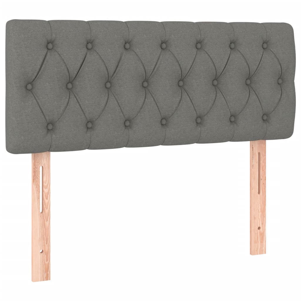 Letto a Molle Materasso e LED Grigio Scuro 120x190cm in Tessuto